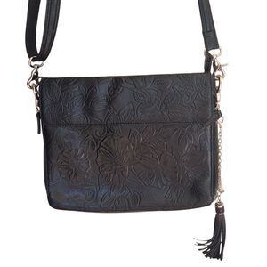 Gun Tote'n Mamas Tooled Leather Purse Top Draw Concealed Carry Slim Crossbody